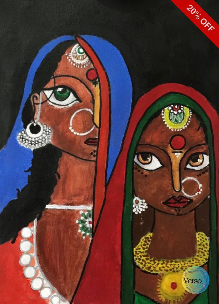 Ethnic Women 45 x 53 cm / Acrylic / Unframed, shipped in a roll