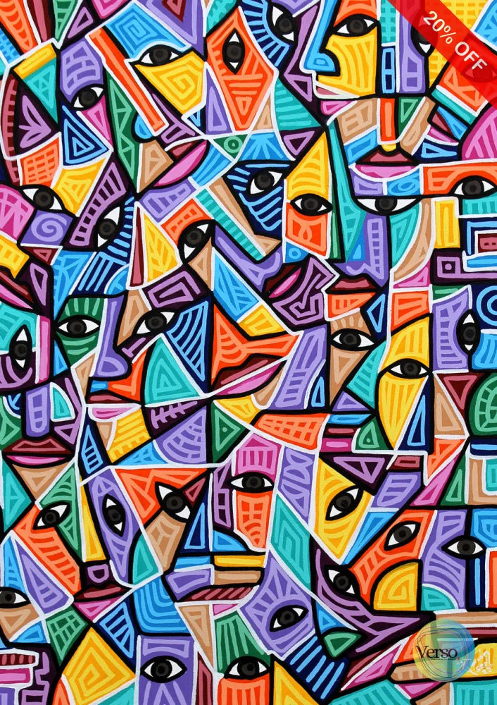 Faces 50 x 70 cm / Acrylic / Unframed, shipped in roll