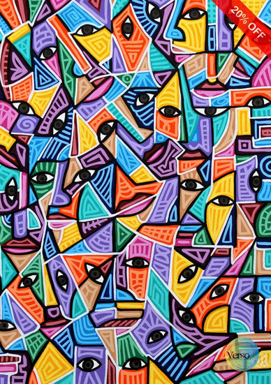 Faces 50 x 70 cm / Acrylic / Unframed, shipped in roll