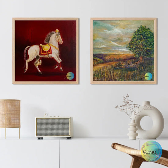 Fields of Punjab - 24 x 24 inch / Oil / Unframed, shipped in a roll