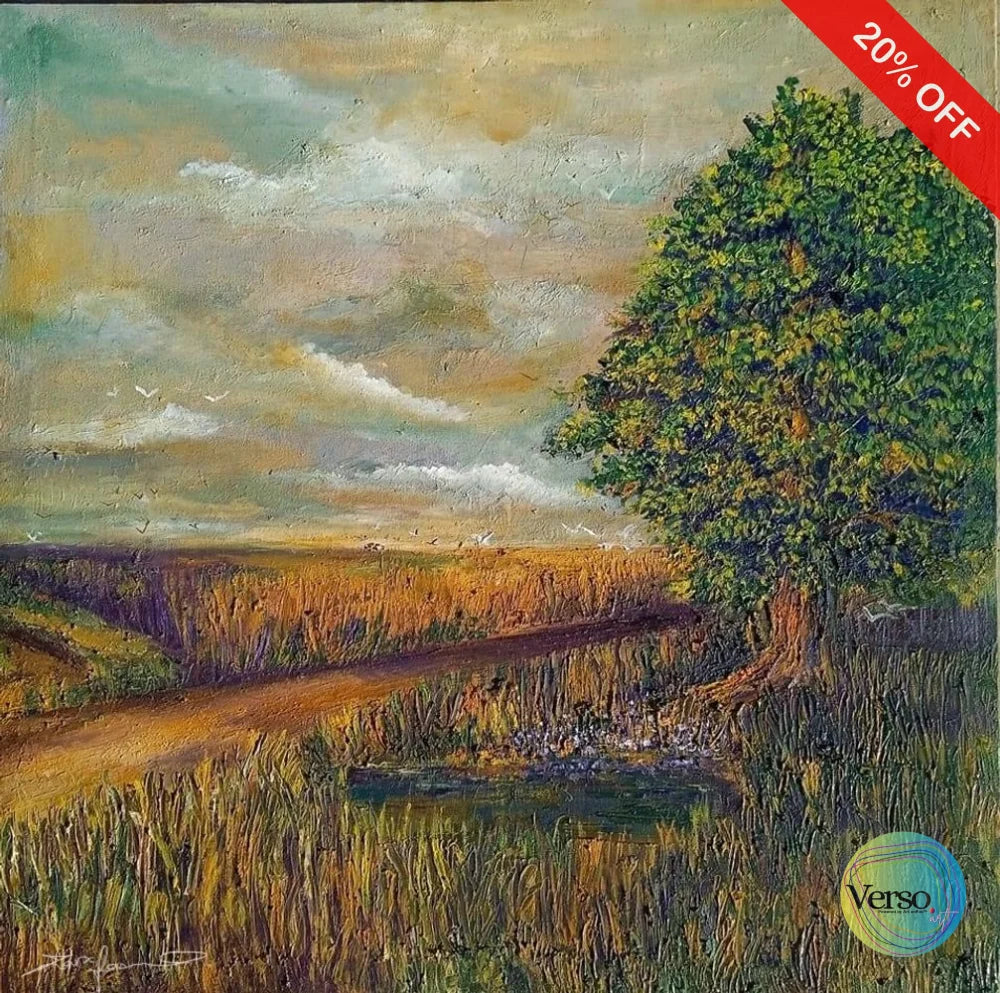 Fields of Punjab 24 x 24 inch / Oil / Unframed, shipped in a roll