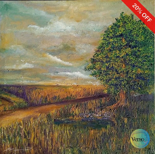 Fields of Punjab 24 x 24 inch / Oil / Unframed, shipped in a roll