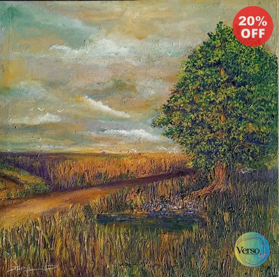 Fields of Punjab 24 x 24 inch / Oil / Unframed, shipped in a roll