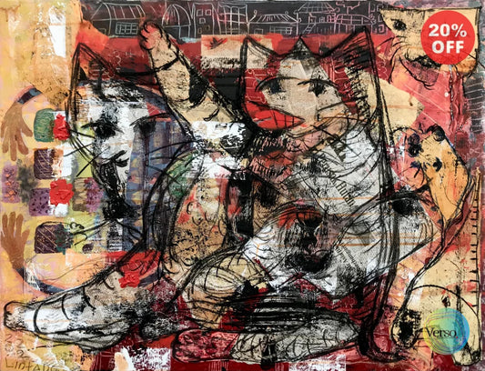 Fish and The Stray Cat 90 x 70 cm / Mixed / Unframed, shipped in a roll