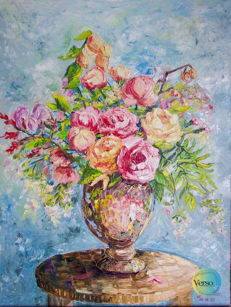 Floral Symphony - 60 x 80 cm / Oil / Framed, shipped flat