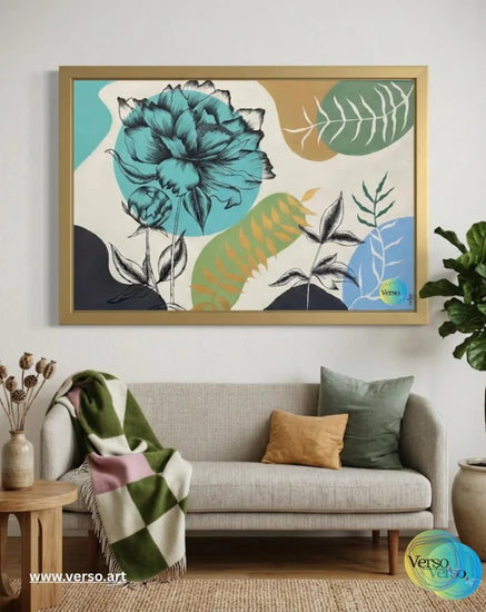 Floral Work - 60 x 75 cm / Acrylic / Unframed, shipped in a roll