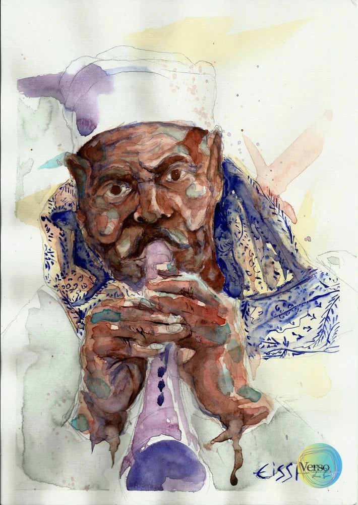 Folk Musician 21 x 30 cm / Watercolor / Unframed, shipped in roll