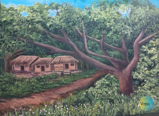 Forest road 12.5 x 18.5 cm / Acrylic / Unframed, shipped in a roll