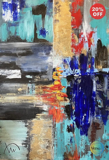 Frozen waterfall 90 x 100 cm / Acrylic / Unframed, shipped in a roll