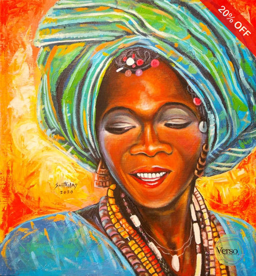 Gele Headscarf 30 x 27 inch / Acrylic / Unframed, shipped in a roll