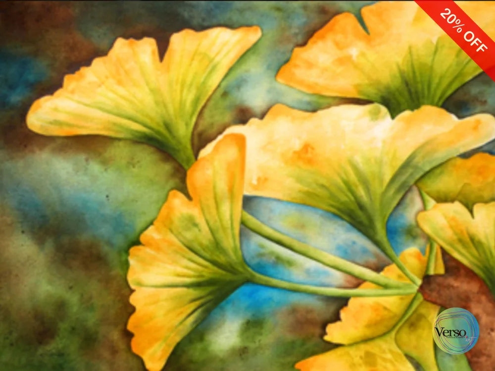 Ginkgo Bilova 61 x 47 cm / Watercolor / Unframed, shipped in roll