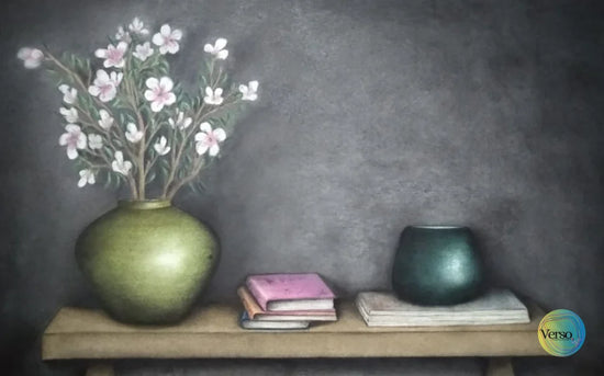 Green pots 100 x 60 cm / Mixed / Unframed, shipped in roll