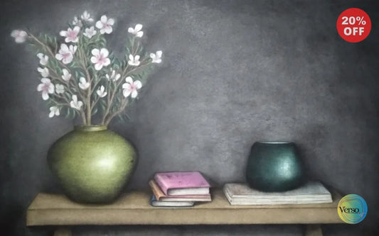 Green pots 100 x 60 cm / Mixed / Unframed, shipped in roll