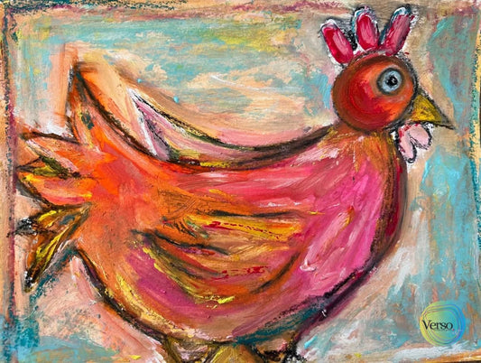 Happy Hen 20 x 15 cm / Acrylic / Unframed, shipped in a roll