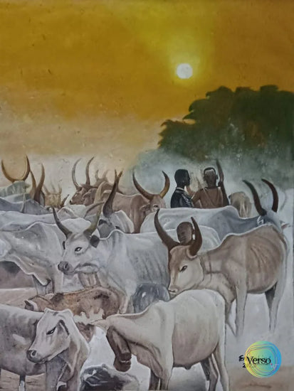 Herdsmen 36 x 47.5 cm / Oil / Unframed, shipped in roll