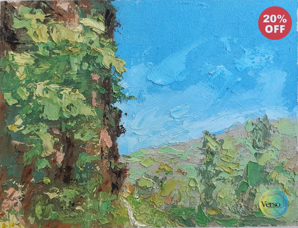 High Cliff 25 x 20 cm / Oil / Unframed, shipped in a roll