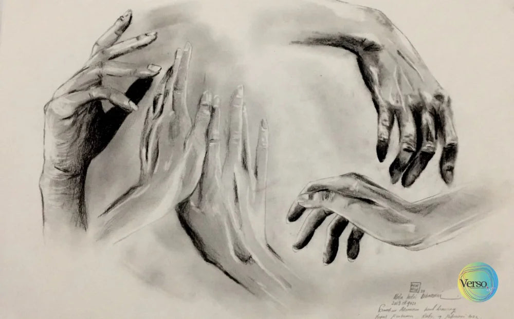 Hold 42 x 30 cm / Charcoal / Unframed, shipped in roll