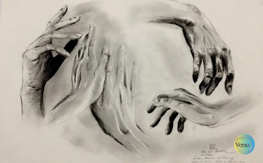 Hold - 42 x 30 cm / Charcoal / Unframed, shipped in a roll