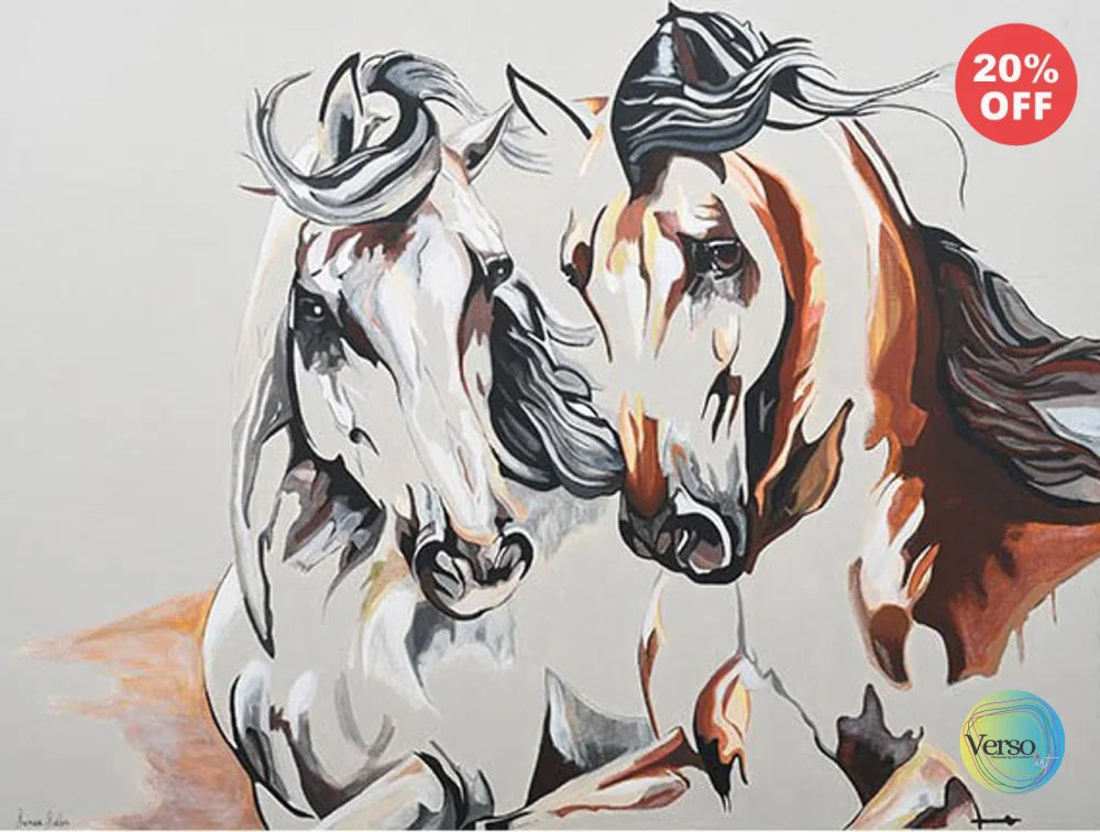 Horses 80 x 60 cm / Acrylic / Unframed, shipped in roll