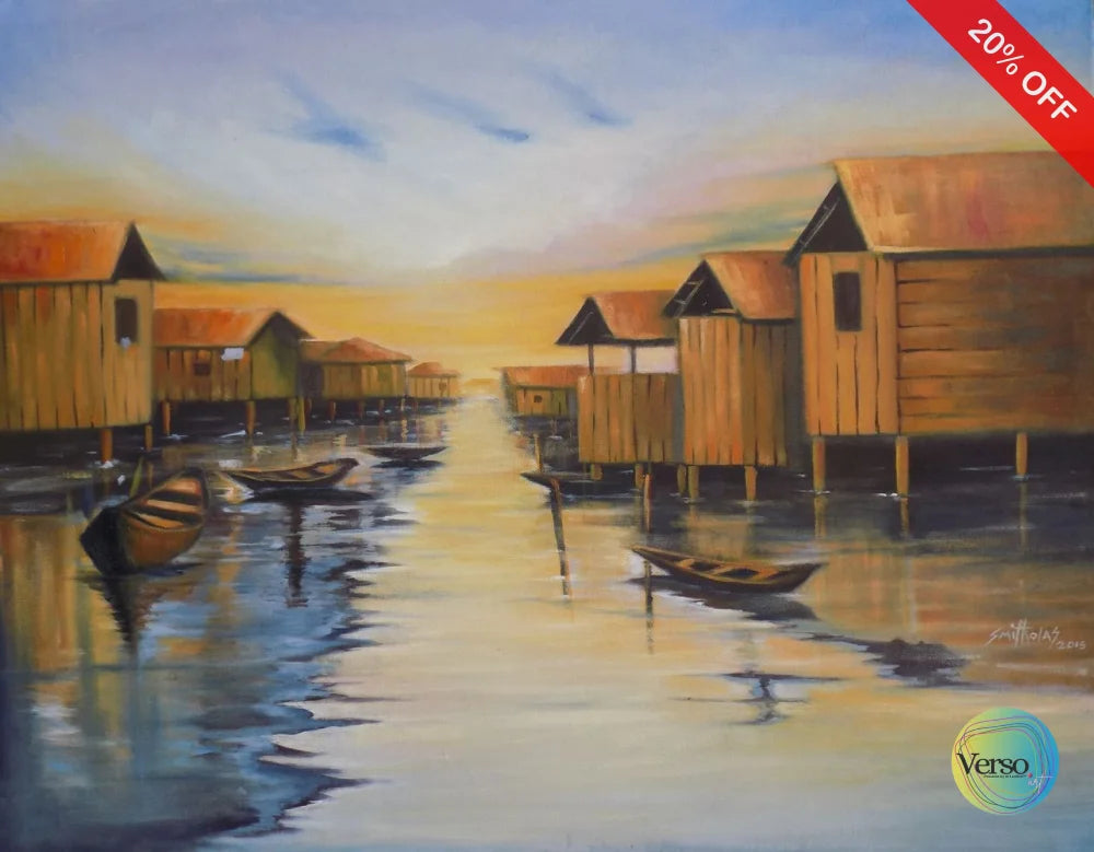 Ilaje Makoko 30 x 27 inch / Acrylic / Unframed, shipped in a roll