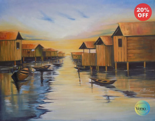 Ilaje Makoko 30 x 27 inch / Acrylic / Unframed, shipped in a roll