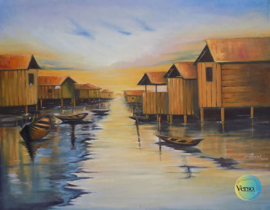 Ilaje Makoko 30 x 27 inch / Acrylic / Unframed, shipped in a roll