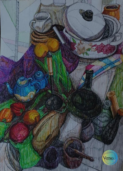 Kitchen Knee 24.5 x 34.2 cm / Pen & Ink / Unframed, shipped in roll