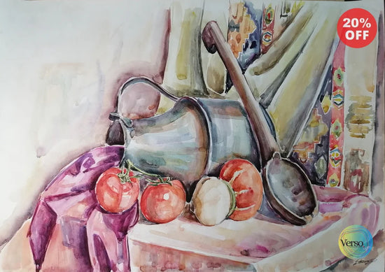 kitchenware - 61 x 42.9 cm / Watercolor / Unframed, shipped in a roll