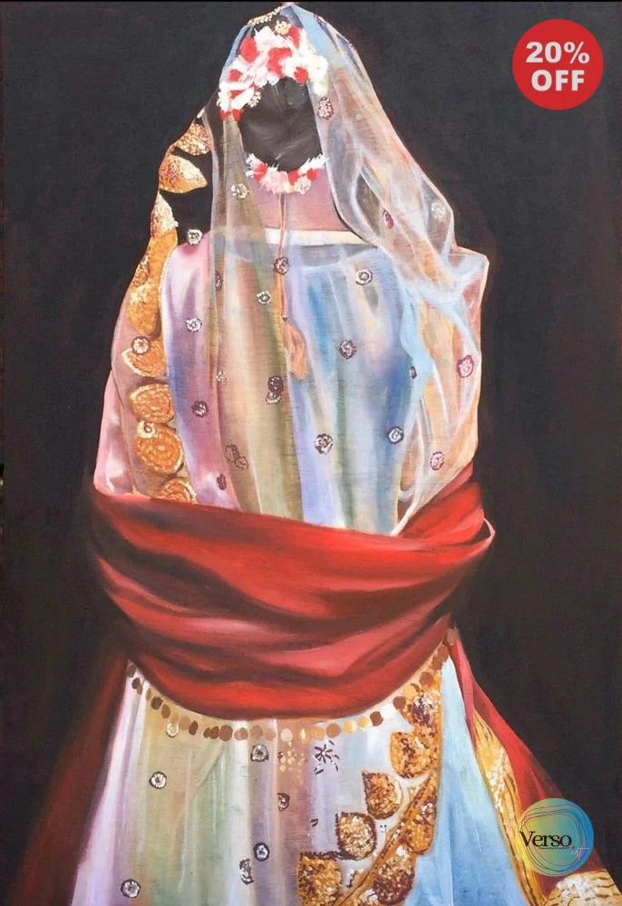 Laal Dupatta 24 x 36 cm / Oil / Unframed, shipped in roll