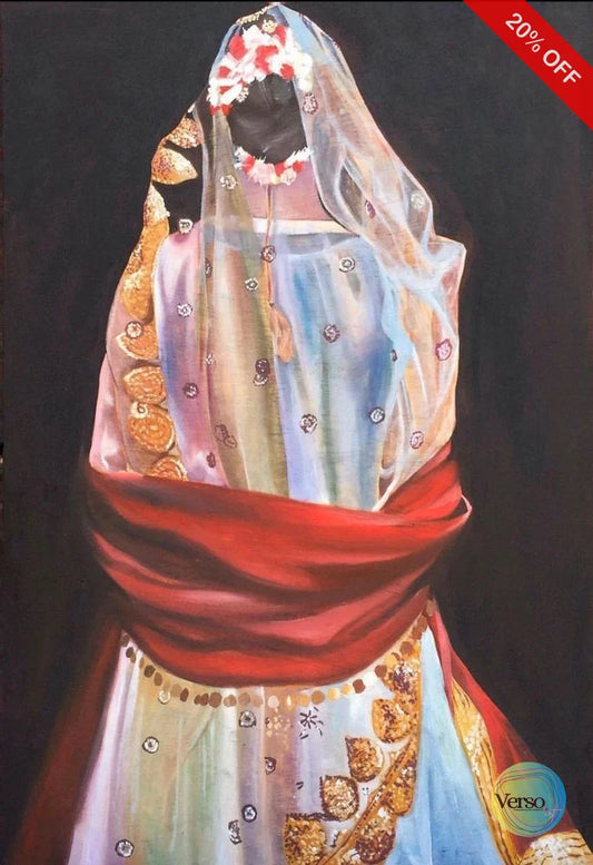 Laal Dupatta 24 x 36 cm / Oil / Unframed, shipped in roll