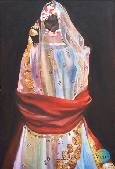 Laal Dupatta 24 x 36 cm / Oil / Unframed, shipped in roll