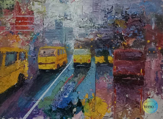 Lagos Again 16 x 12 cm / Oil / Unframed, shipped in roll