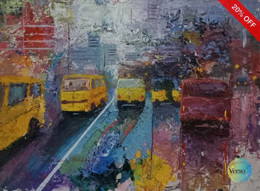 Lagos Again 16 x 12 cm / Oil / Unframed, shipped in roll