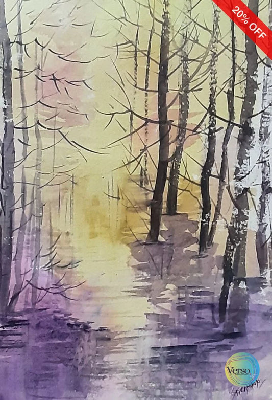 Landscape-1 10 x 14 cm / Watercolor / Unframed, shipped in roll