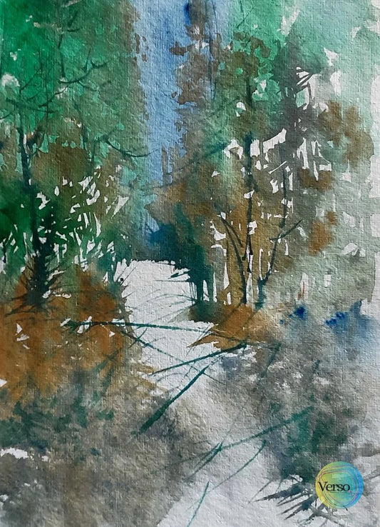 Landscape 10 8 x 10 cm / Watercolor / Unframed, shipped in a roll
