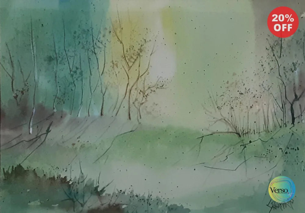Landscape 15 14 x 10 cm / Watercolor / Unframed, shipped in a roll