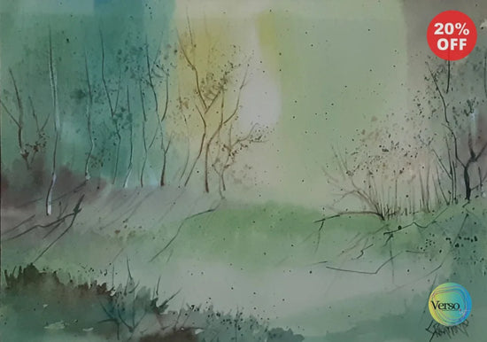 Landscape 15 14 x 10 cm / Watercolor / Unframed, shipped in a roll