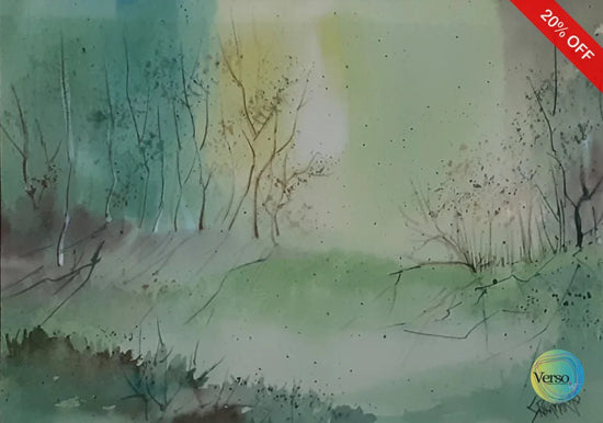 Landscape 15 14 x 10 cm / Watercolor / Unframed, shipped in a roll