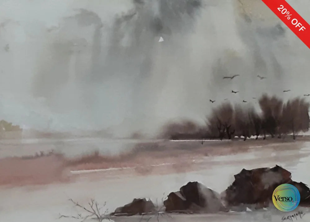 Landscape 16 14 x 10 cm / Watercolor / Unframed, shipped in a roll