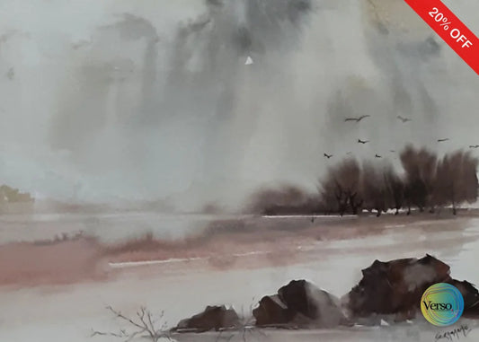 Landscape 16 14 x 10 cm / Watercolor / Unframed, shipped in a roll