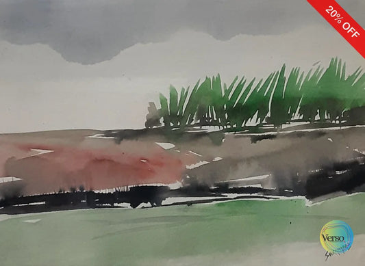Landscape 18 14 x 10 cm / Watercolor / Unframed, shipped in a roll