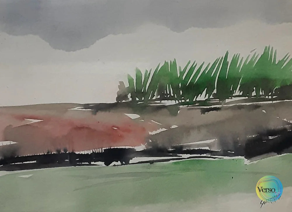 Landscape 18 14 x 10 cm / Watercolor / Unframed, shipped in a roll