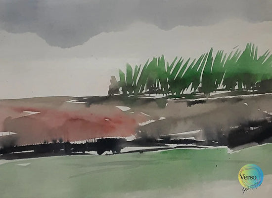 Landscape 18 14 x 10 cm / Watercolor / Unframed, shipped in a roll