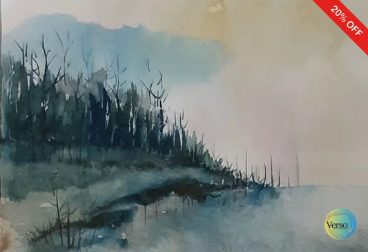 Landscape 2 14 x 10 cm / Watercolor / Unframed, shipped in a roll