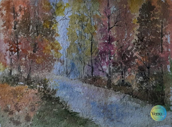 Landscape 21 14 x 10 cm / Watercolor / Unframed, shipped in a roll