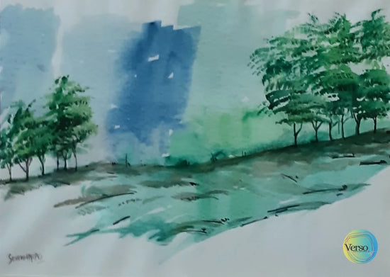 Landscape 3 14 x 10 cm / Watercolor / Unframed, shipped in a roll
