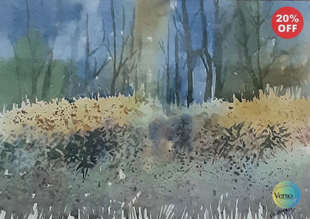 Landscape 5 14 x 10 cm / Watercolor / Unframed, shipped in a roll