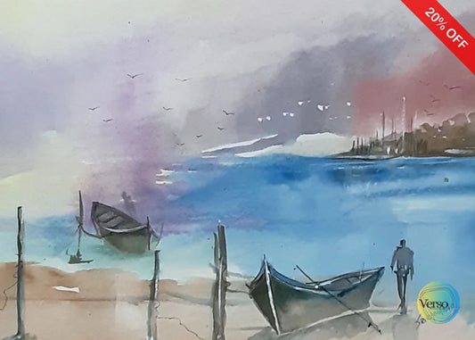 Landscape 6 14 x 10 cm / Watercolor / Unframed, shipped in a roll
