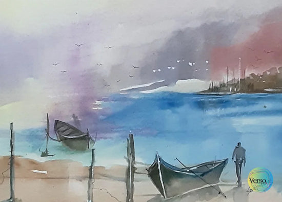 Landscape 6 14 x 10 cm / Watercolor / Unframed, shipped in a roll