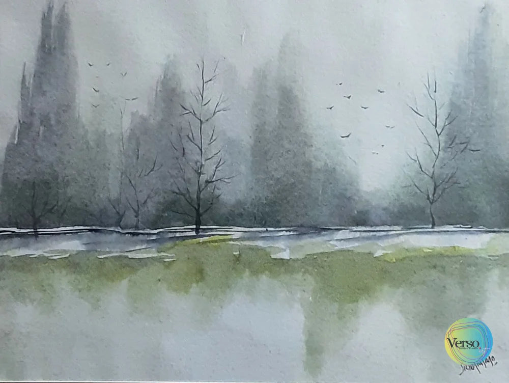 Landscape 7 10 x 8 cm / Watercolor / Unframed, shipped in a roll